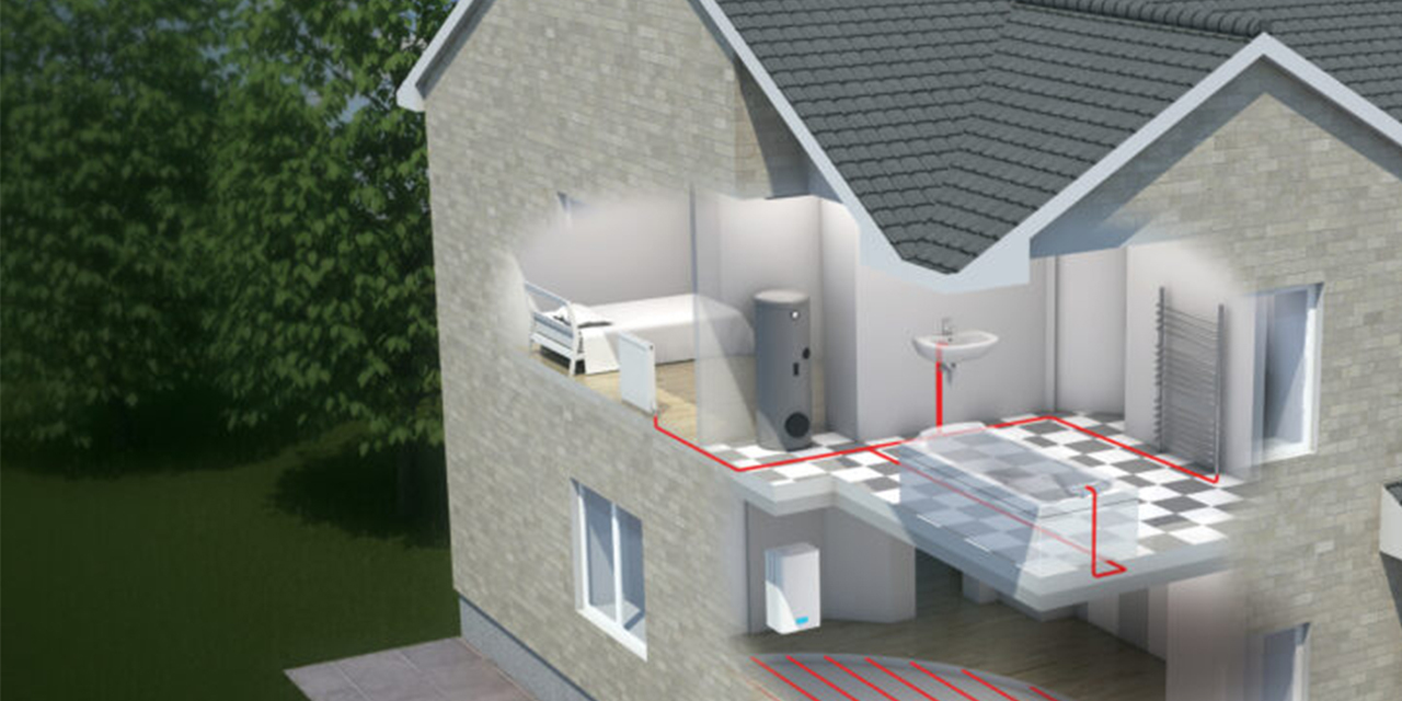 3d illustration of heat recovery in a house