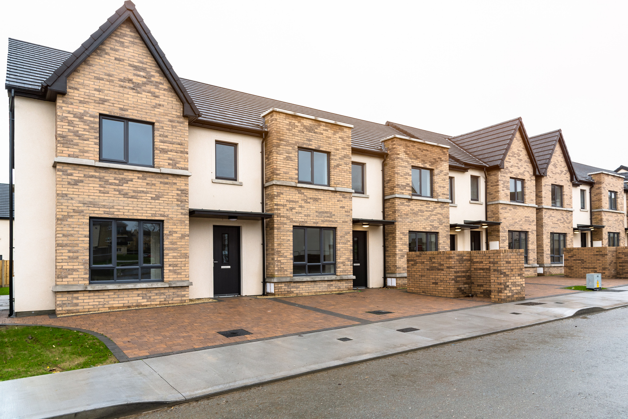 New terraced houses for sale in a residential development